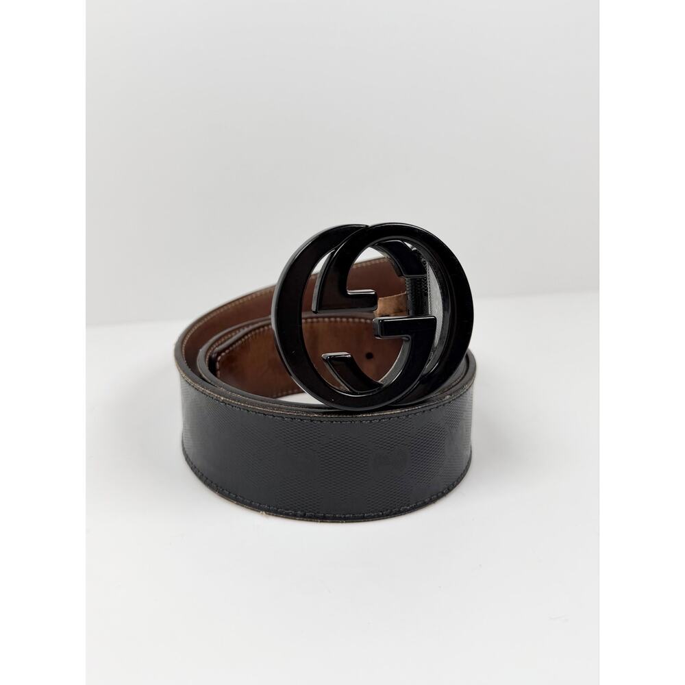 Size 85/34 - Gucci Black Monogram Belt - Picture 3 of 6